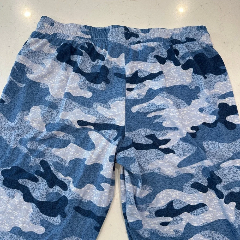 Jane and Bleecker Blue Camo Pajama Pants Women Medium Lounge Sleepwear Pant